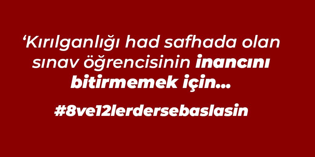 AyseNurCcicek's tweet photo. Bütün sektörlerin derdi dinlendi bir tek EĞİTİM konusunda muhataplar dinlenmedi veya dikkate alınmadı, dünyada hiçbir yerde 11 aydan beri okulları kapalı olan 2.bir  ülke yok #8ve12lerdersebaslasin @ziyaselcuk @RTErdogan https://t.co/S1yu97X6Rd