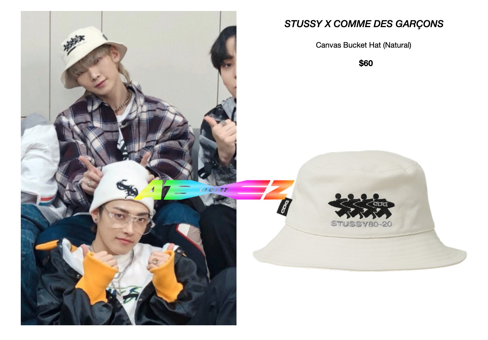 CDG×stussy☆40周年記念 Canvas Bucketバケットハット - ハット CDG×stussy☆40周年記念 Canvas Bucketバケットハット - ハット
