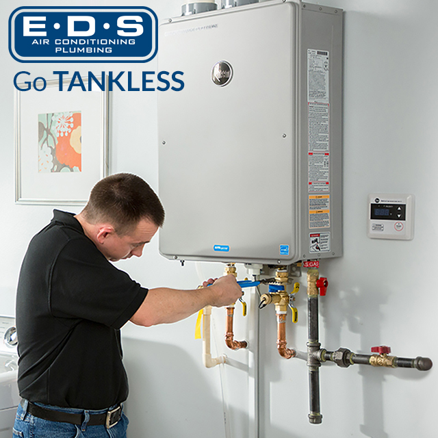 EDS_AC's tweet photo. A tankless water heater does not require taking up an entire closet or a chunk of your garage to produce hot water for you and your family. Save the space! https://t.co/KsG88M1ACe https://t.co/ArXAEMoeqT