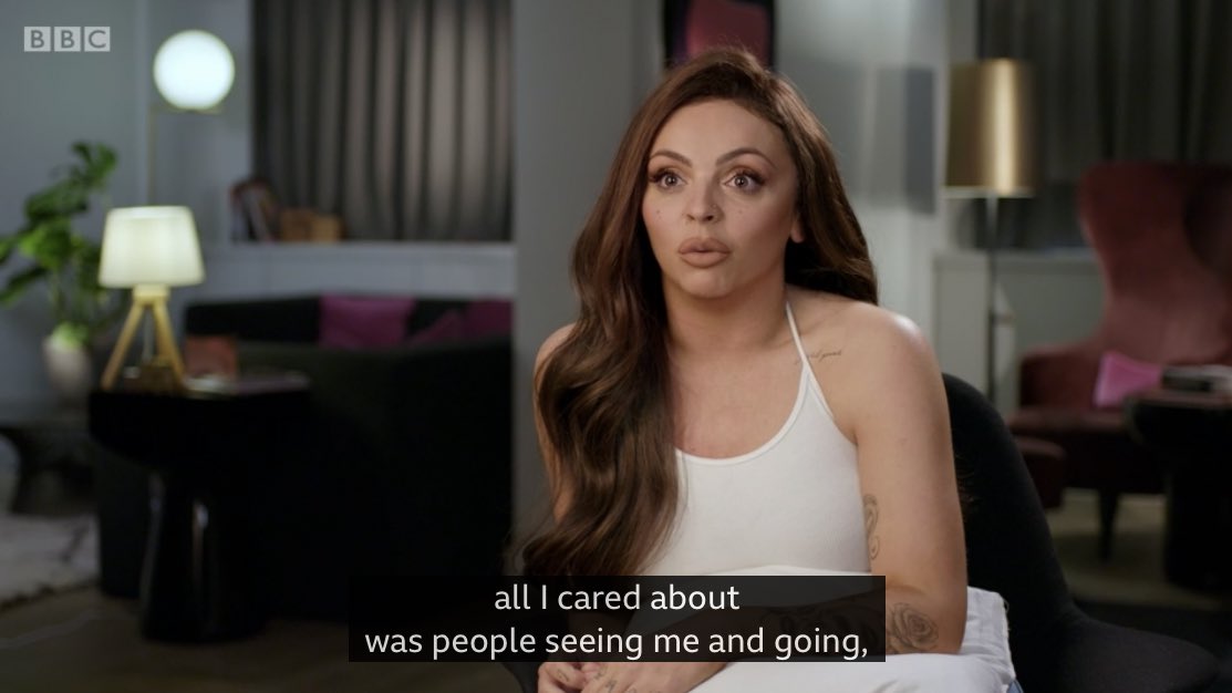 time passed and lm gained exposure. still one thing obsessed jesy: her appearance. she started to believe words thrown at her and lost weight. one night after performing their new single "move" for the first time, she was excited to receive praise. but it happened differently