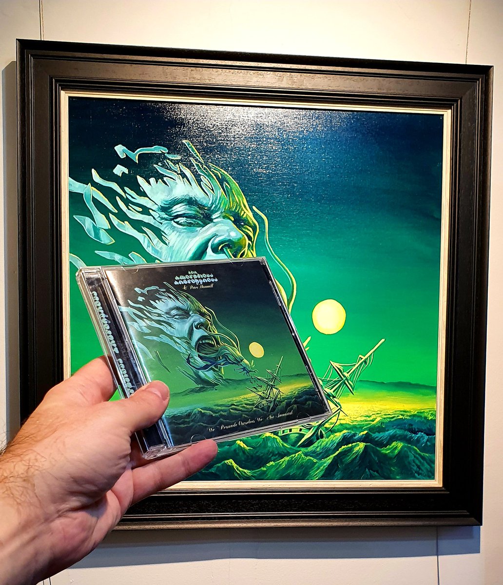PennGavin's tweet image. From original painting to a record cover ! What a buzz! the Amorphous Androgynous and Peter Hammill "We Persuade Ourselves We Are Immortal " #progrock #peterhammill #fsol
