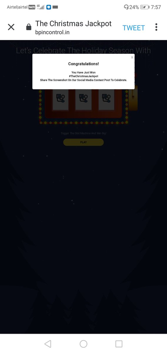 MonalishaDebna3's tweet image. Dear team @ControlBp thanks for the Christmas contest.
Here is my entry with the screenshot👇 #TheChristmasJackpot #ControlBp  

Join friends
@Rajatkathait1
@Davidrockyrahul
@Ramprasad43
@aakash_beast786
@harssh98
@DrSujit_IITB