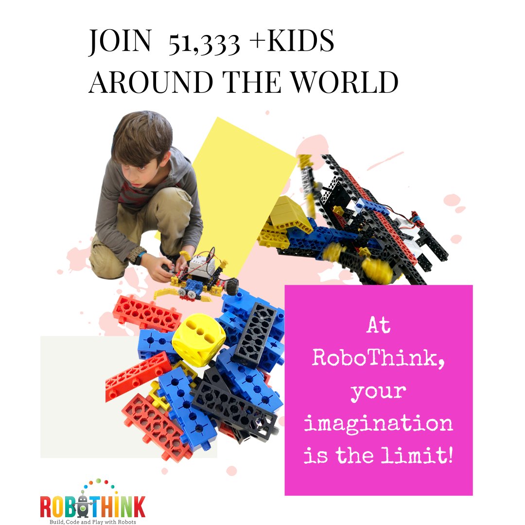 At RoboThink, your imagination is the limit! Learn how to #build cool robots using blocks, wheels, sensors, motors and much much more! Our #robotics kits are exclusive to RoboThink and can't be found anywhere else! Contact us today : myrobothink.com #robothink #kids