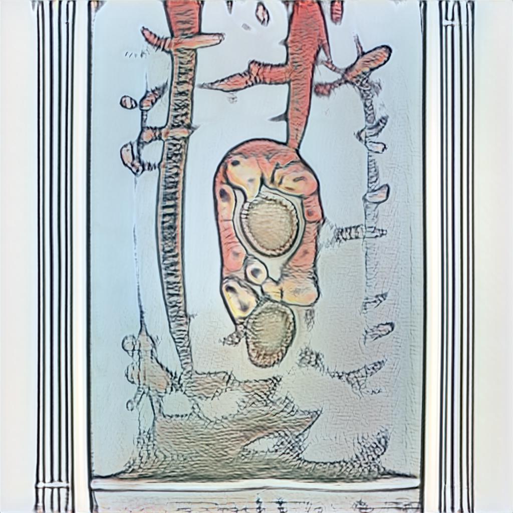 _interloper's tweet photo. Scanned about a dozen sets of Tarot cards I picked up from a second-hand store and set them loose upon StyleGAN2. Got some seriously eldritch / Voynich Manuscript style results from what were fairly tame illustrations https://t.co/fFWkTDAch0
