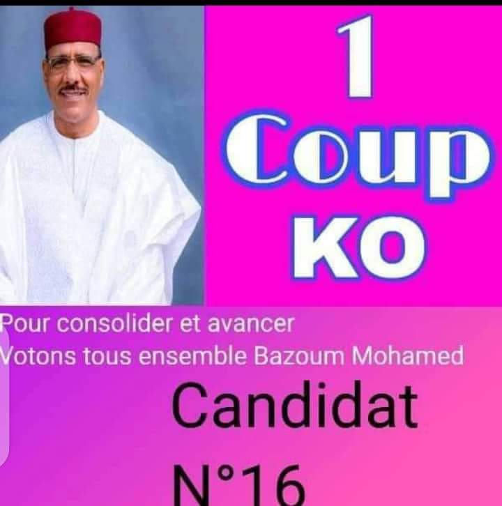 MattoJafar's tweet photo. #Niger #Politique 
@mohamedbazoum Président de la République du Niger dès le premier tour insha Allah.
#Votez_MohamedBazoum pour " CONSOLIDER &amp; AVANCER "
Le peuple dit #SaïBazoum.
@RFIAfrique @VOAAfrique @jeune_afrique @bbcafrique @dw_francais https://t.co/1o5x3OFvri