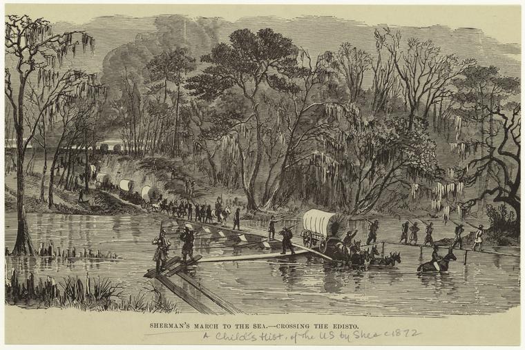 AppomattoxNPS's tweet photo. #OTD in 1865, as Gen William T Sherman's Federal armies continue their march into South Carolina, they are slowed down crossing the flooded Edisto River. Meanwhile, Maine and Kansas ratify the 13th Amendment but the border slave state of Delaware refuses to do so. #CivilWar https://t.co/FR3BpIR0h9