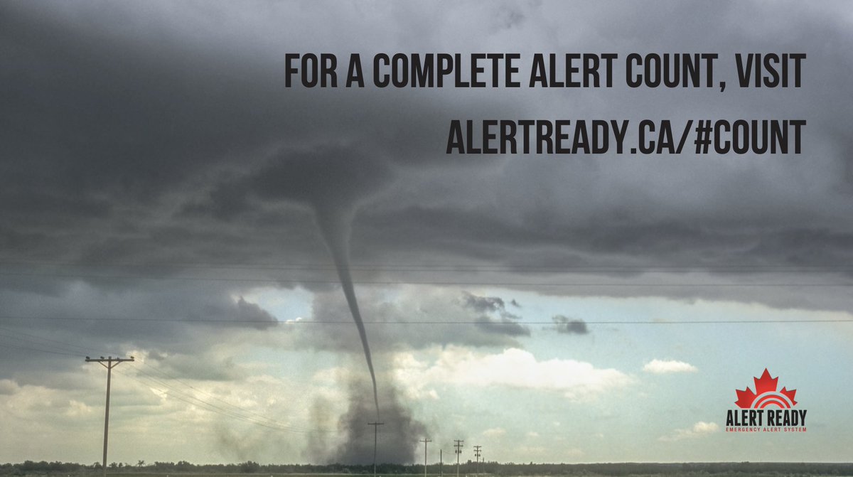 AlertReady's tweet photo. Did you know that @environmentca issued 125 tornado warnings this past year, making these warnings the most frequent type of alert issued through our system! #publicalerting #Canada https://t.co/rBfXOtZ2yQ