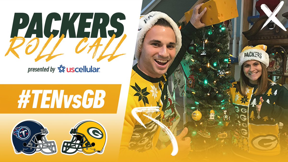 packers's tweet photo. 🗣️ #PackersRollCall

Reply &amp; let us know where you'll be watching tonight's game for a chance to win a $50 Packers Pro Shop gift card, courtesy of @USCellular!

#TENvsGB | #GoPackGo https://t.co/fPL12Gmfk1
