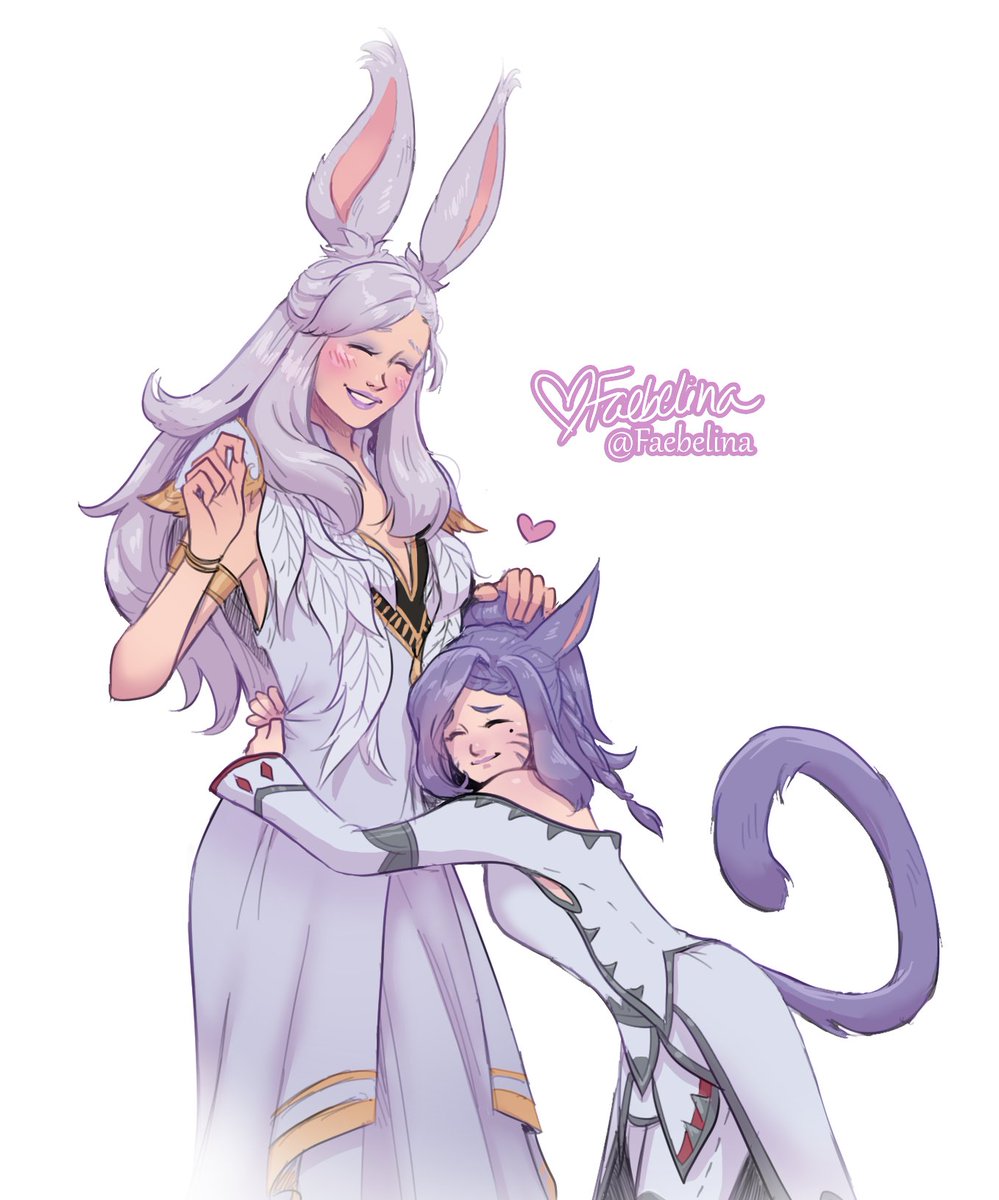 Faebelina's tweet photo. My healer buddy in #ffxiv is VERY tall, haha! (First thing I doodled on the ipad!) @Starlightshope https://t.co/6R2K2H7J36
