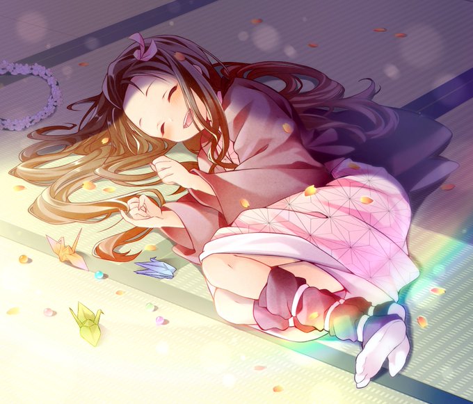 ちよさんがTwitterに投稿した竈門禰豆子(鬼滅の刃)のイラスト。