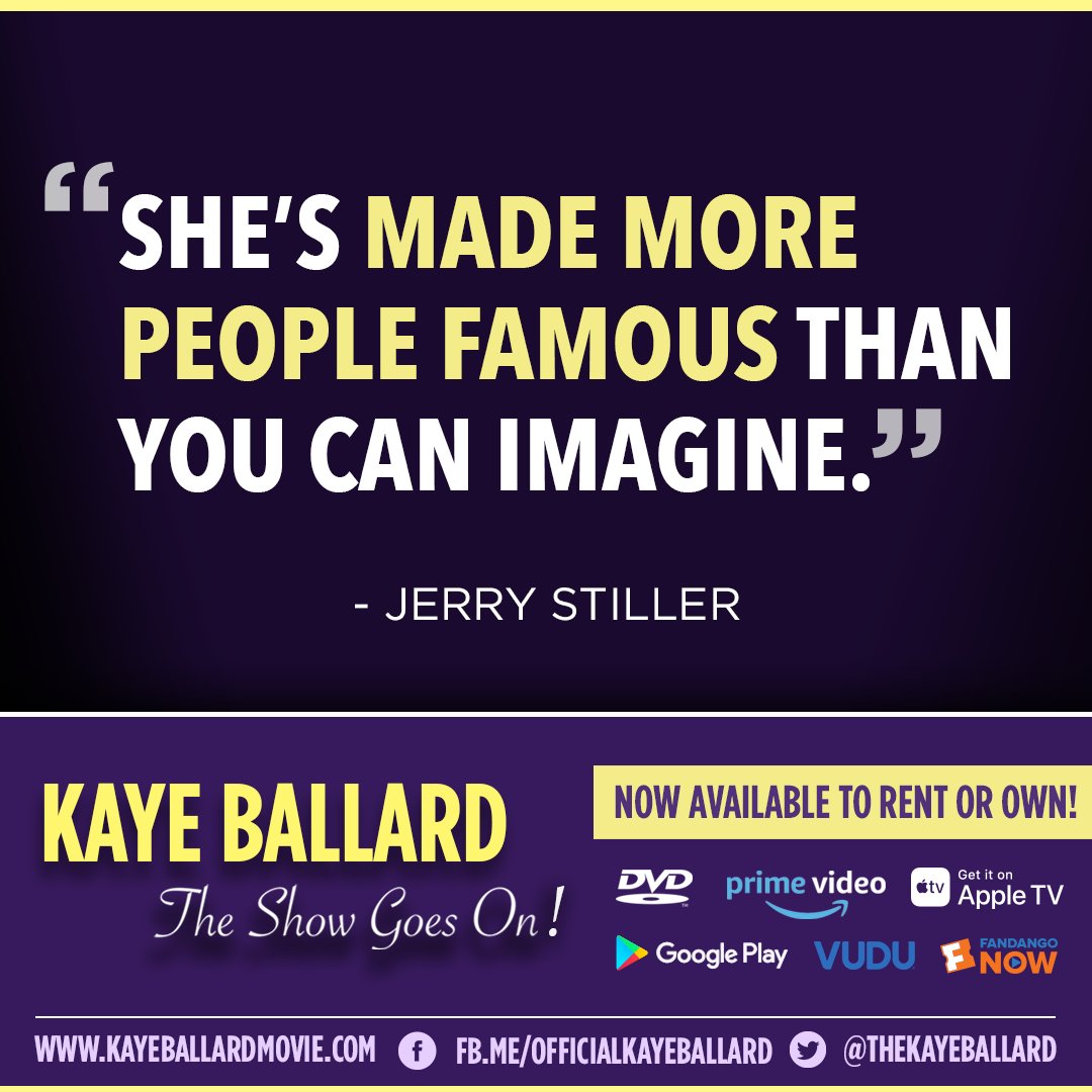 TheKayeBallard's tweet photo. 💫 Discover her uniquely captivating and enchanting career that is celebrated in new documentary film #KayeBallard - The Show Goes On: https://t.co/LDiDOp76Kr https://t.co/EMQjcs0ai0