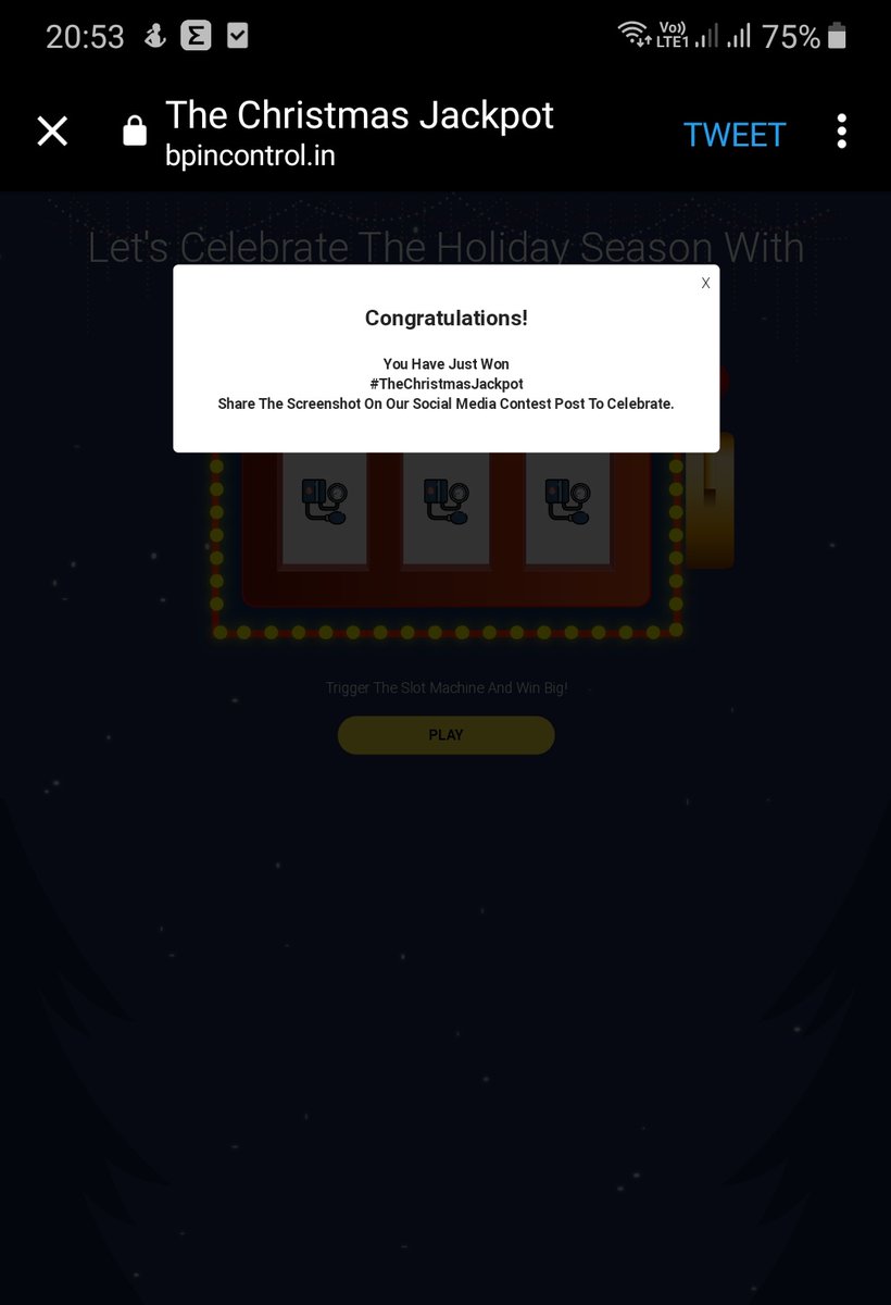 Lokesh_jhaa's tweet image. Yesss !! Just triggered the Buttom and Won !! 
 @ControlBp..  
Here's  My Perfect Screenshot #TheChristmasJackpot #ControlBp  

Join @Simple_Silyy 
 @chilled_Sup  
@imPalak18 
@Jay_parmar17