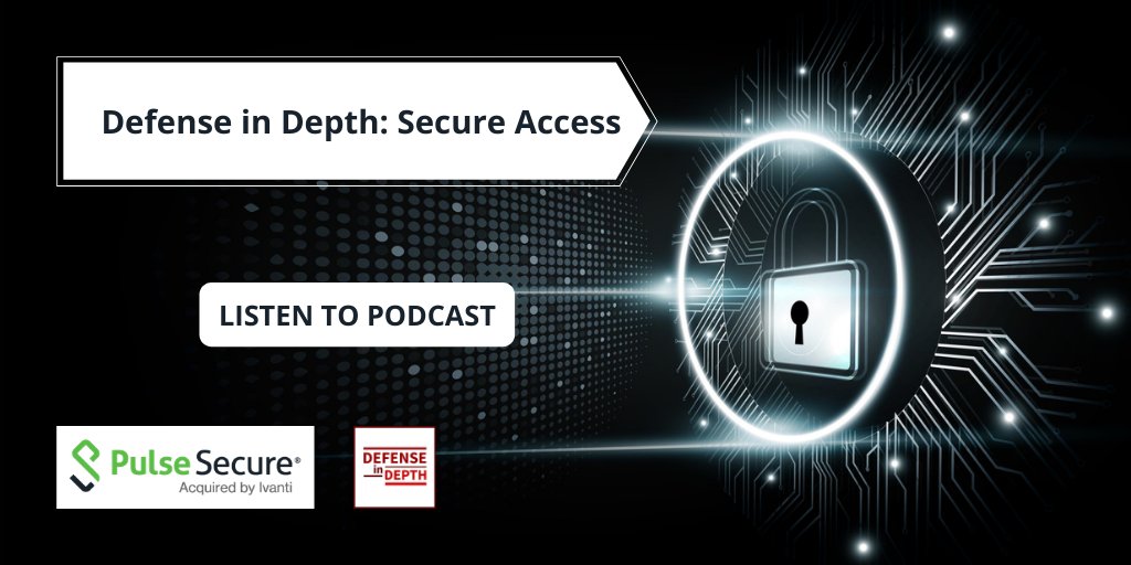 pulsesecure's tweet photo. What is the Holy Grail of #SecureAccess? 

In this episode of Defense in Depth, David Spark &amp; Allan Alford speak with #PulseSecure on #VPN, VDI, &amp; #IAM, the new defense perimeter, universal #SecureAccess, &amp; more. 

Listen to the episode: https://t.co/WetJO69U1V
#ZeroTrust #ZTNA https://t.co/AqPDH8jEgZ