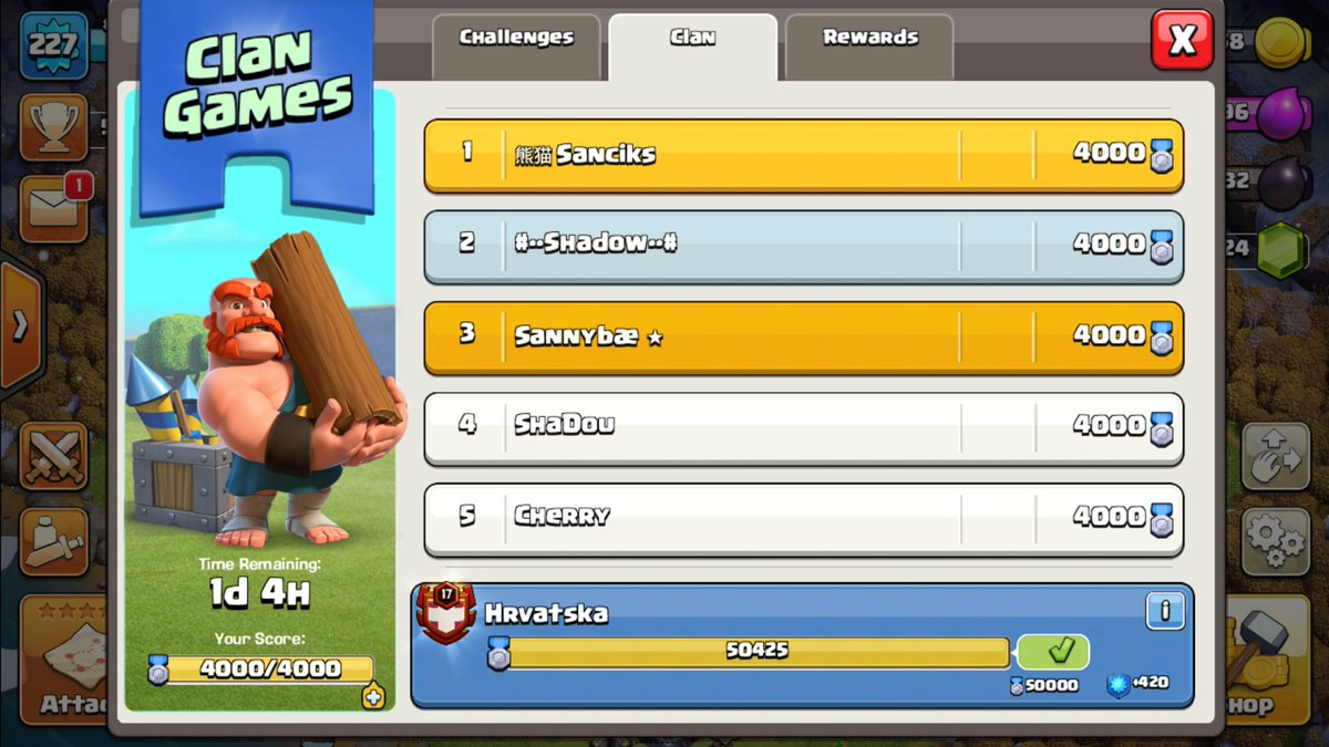 Aleksan35577458's tweet image. Thought I can try to finish clan games by myself.. and I did it! 😎 
Probably the easiest 50k ever 💃💃
But break from everything is welcomed now ☃❄