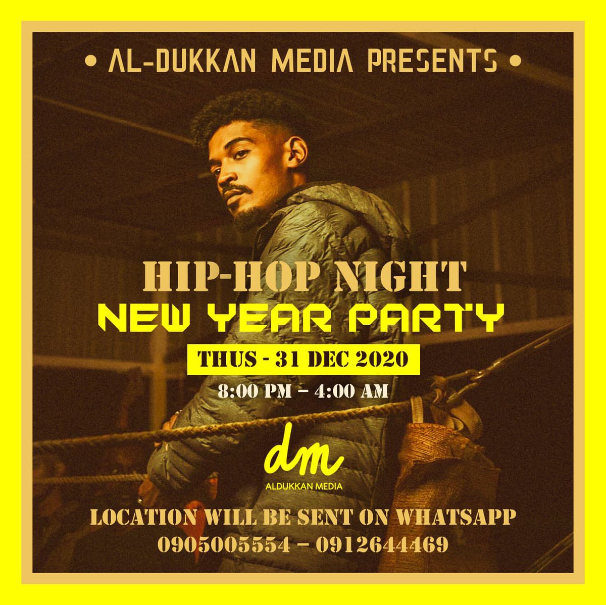 TTaherelias's tweet photo. ( Dukkan media ) presidents:

T.A live performance

Party starts on the 31st 10:00 PM -
01/01/21 04:00 AM

Location will be published just ONE day prior to the big event.

For infos, reservations and enquires kindly contact : 0905005554
Instgram: @Aldukkan.media https://t.co/KJD4CMrBo6