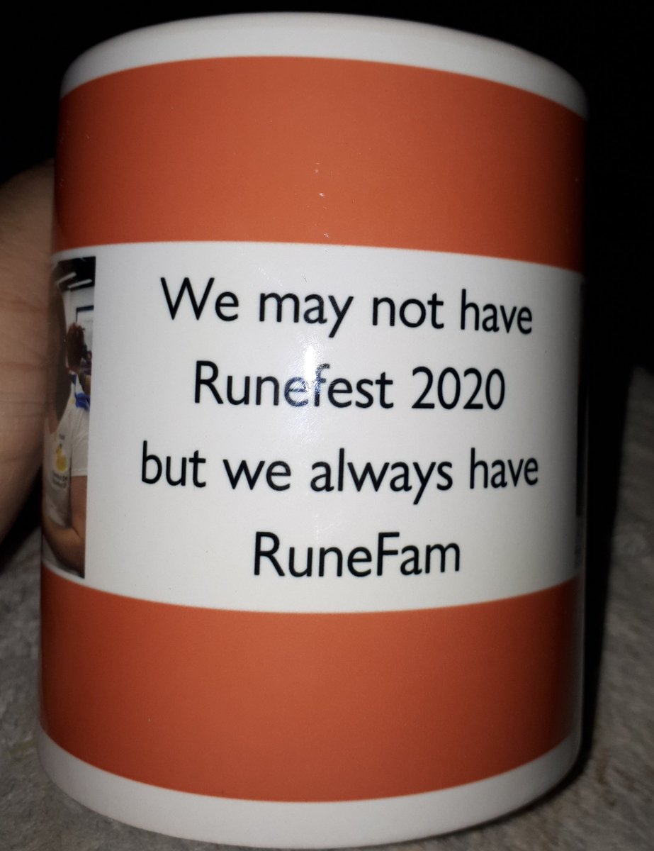 twinklemilton's tweet photo. 2020 may have removed @RuneFest but it didn't remove my annual mug from @TracyRoshLuna !! #runefam #4eva also staring @Jas_Sands and @DylaKimbodiac https://t.co/cdNRTDZvj5