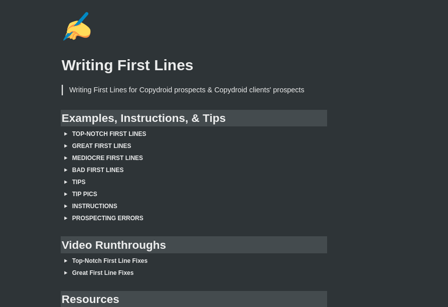 See it in action:Train your writers before you give them any real leads.Teach them everything step by step and give them leads to practiceI used to do all this manually but  @THETYFRANKEL made all of this automatic for me.Now I use a notion board for training, thanks Ty