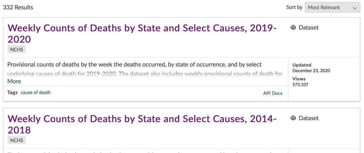7/ To get the CDC data, go to:  https://data.cdc.gov/browse?q=Weekly%20Counts%20of%20Deaths%20by%20State%20and%20Select%20Causes&sortBy=relevanceand download both the 2014-2018 and 2019-2020 datasets and then you will need to merge (simple copy/paste) to create one set