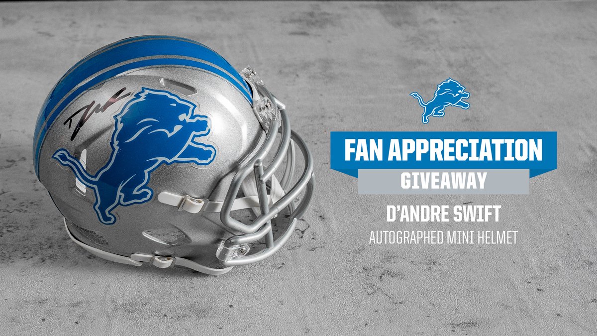 Lions's tweet image. Tag someone who you want to win this @DAndreSwift mini helmet and we'll randomly select a winner❗️
