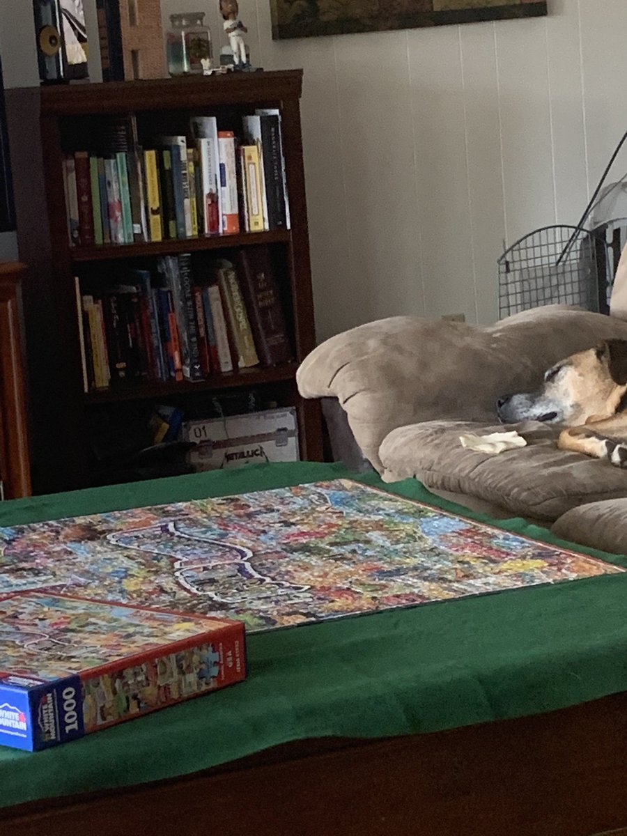 librarytime04's tweet image. Puzzle done ✔️ @CME_Tigers #CMEwinterbingo #puzzletime #sleepydoggo