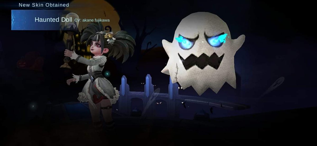 felinefur0502's tweet photo. @MobileLegendsOL Here's the skin that I got in the event... Gloom looks awesome as a ghost.. Thank you MLBB!!  I also got Barats's normal skin, too bad I don't have Barats in my hero collection.. I'm a mage user and really bad when using tank accept in brawl battle.. Hahahahahahaaaa... https://t.co/uaUcrjGfpU