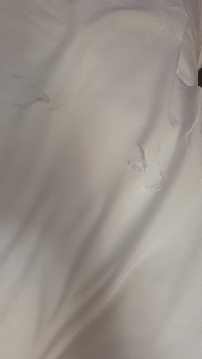 catgopur's tweet photo. @premierinn second premier Inn this week. First had a filthy bath (chester) and now this one ripped duvet cover (Hinkley). Dissapointing!  #keyworker #christmasworking https://t.co/moxJSKyGv1
