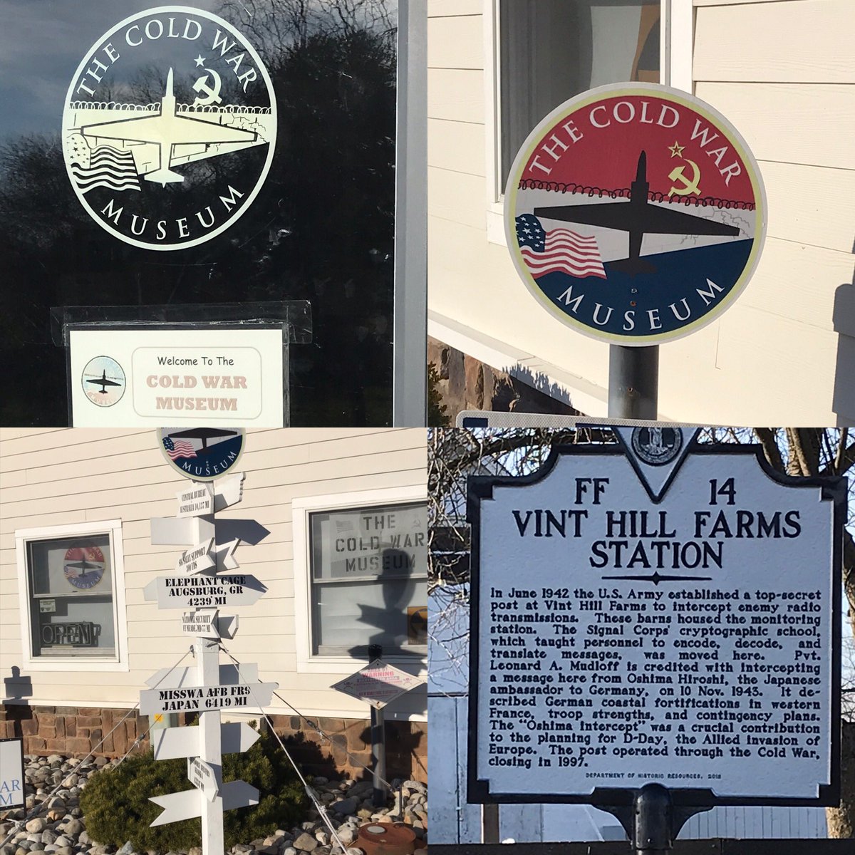 AuthorLAColby's tweet photo. I was out today researching background for the next book. Helps to give that authentic, true spirit that’s required to make it feel real. Visited the @ColdWarMuseum today in Warrenton, Virginia. Great visit!
#thecoldwarmuseum #vinthill #vinthillwinery @VintHill @VHCW https://t.co/qz6t8qGs0C