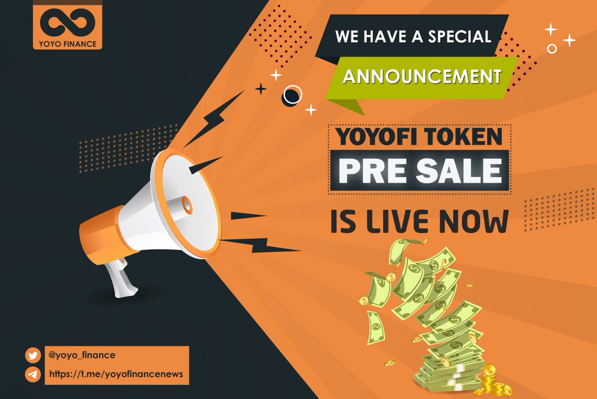 Our pre-sale is live now 💸💸💸
Check our website for more information 
yoyofi.com/presale/
