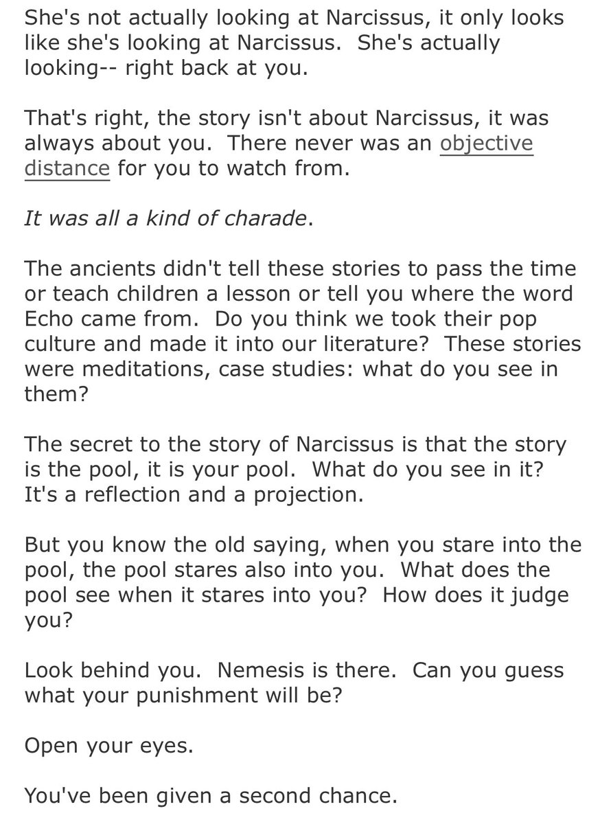 first it's obvious that story is a parablebut TLP is pushing his frame so much that you're bad that you might believe you didn't truly realise it. and the fact you didn't realise it is what makes you bad. it's a loop.