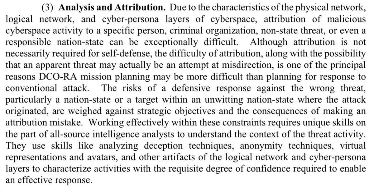 I love this portion discussing attribution. I especially appreciate the mention that attribution isn’t actually necessary for self-defense, which is something people commonly misrepresent in discussions about defensive actions.