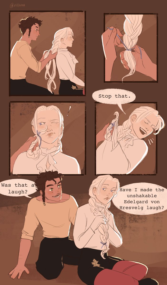 i've had this comic sitting around forever and will probably never finish it so here it is 
#fe3h #edelgard #ClaudeVonRiegan 

(based on an amazing fic called "moon's son, sun's daughter" by aradian_nights that I'll link below!) 