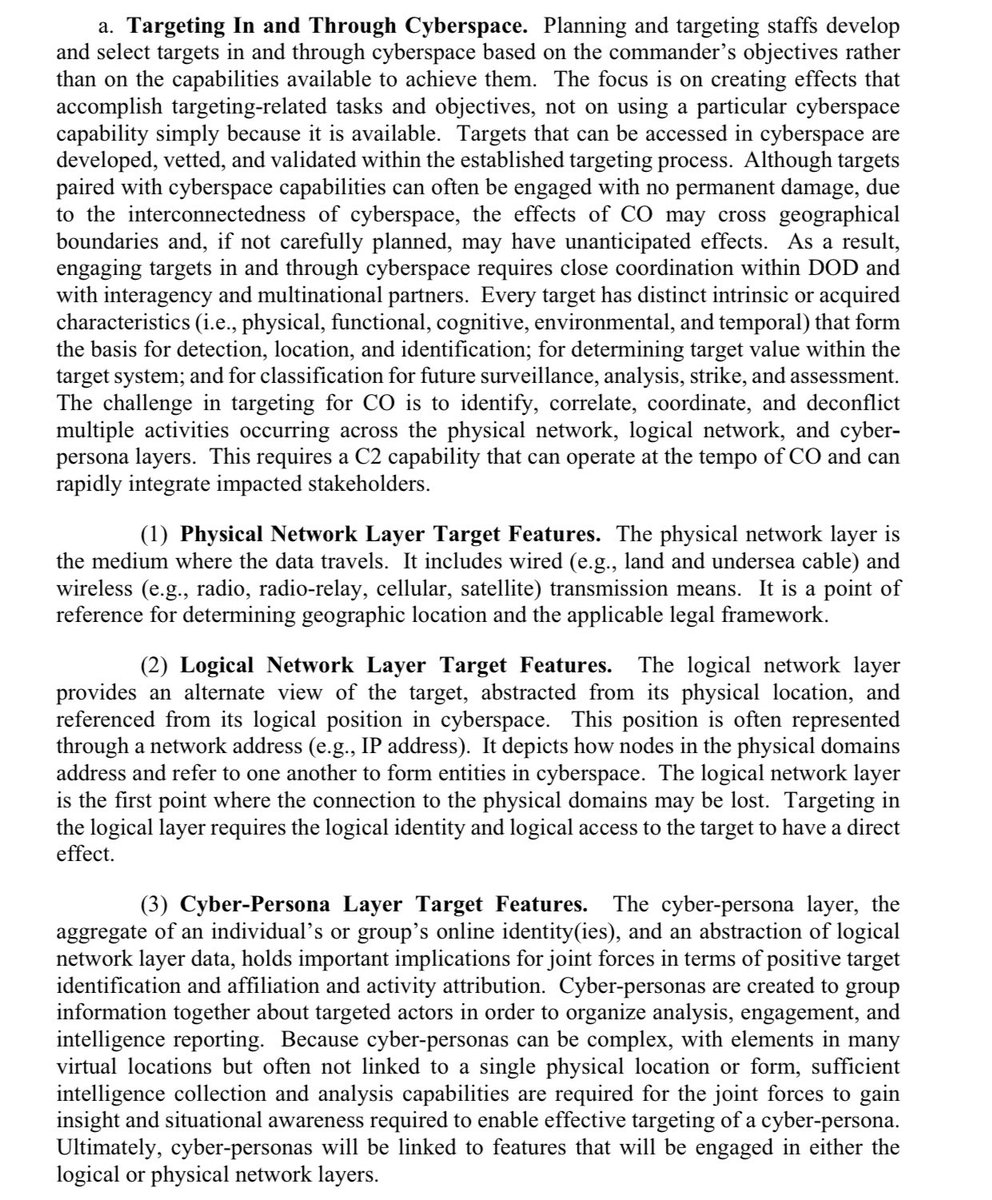 This is how they describe different layers of cyberspace and how cyberspace attack is deliberately described.