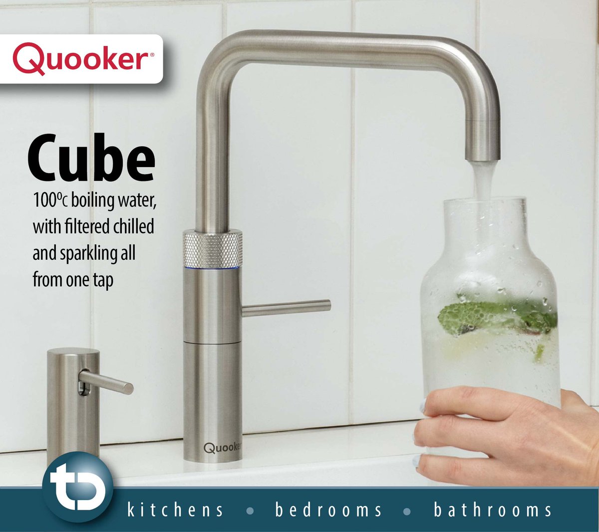 NO MORE waiting for the kettle!
With the Quooker CUBE, you'll have 100°c boiling water, with filtered chilled and sparkling all from the one tap.
No more carrying heavy bottles of water from the supermarket, save yourself the effort and the environment! 🌎
#quooker #totaldesign