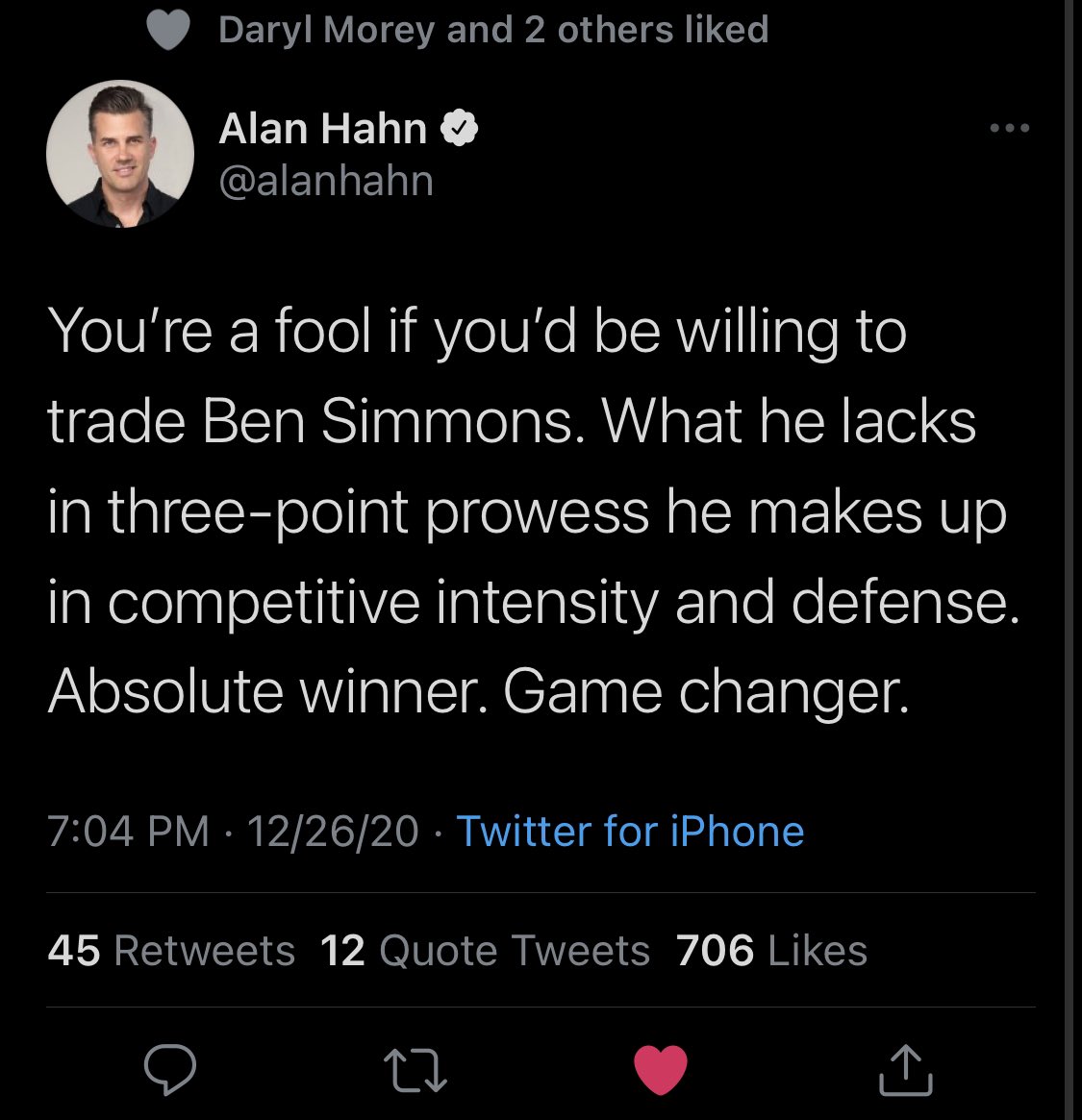 ColdBloodedChat's tweet photo. 76ers GM Daryl Morey making it clear where he stands with the Ben Simmons Trade Rumors... 👀👀 @dmorey #76ers #PhilaUnite #NBa https://t.co/dJLrOjMmgH