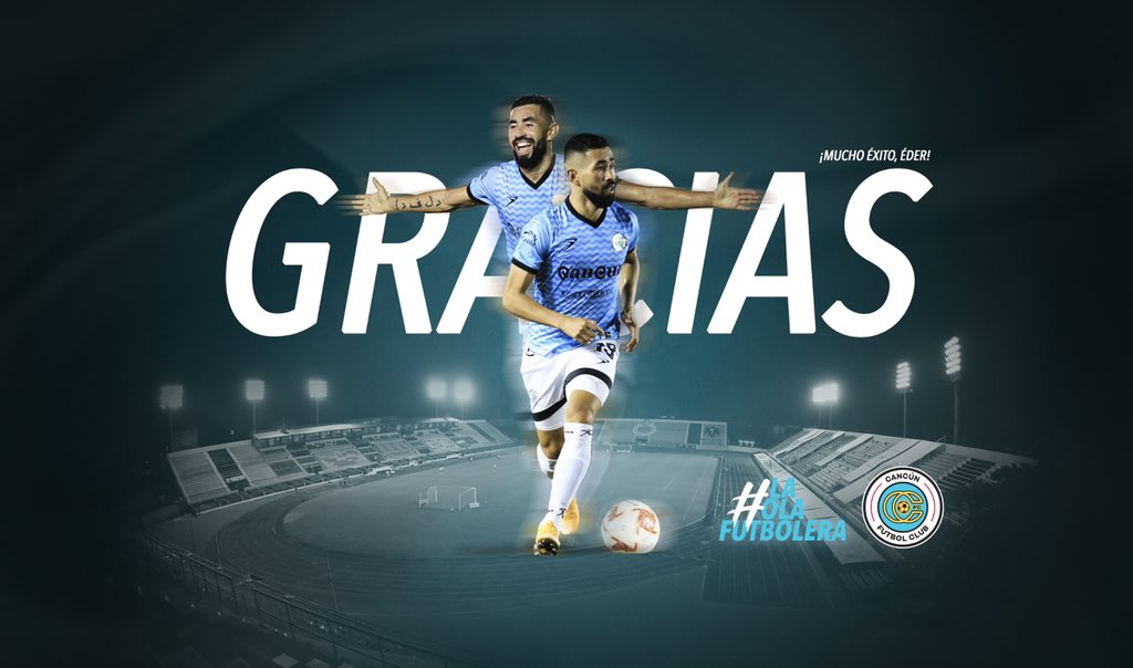 cancun_fc's tweet photo. Gracias por ser parte de esta historia, por darnos alegrías con tus goles y piruetas. ¡Mucho éxito en lo que viene, @edercruz9! 👊🏻

#LaOlaFutbolera 🌊 https://t.co/MXqIRQk24P