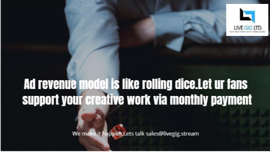 LiveGIG_Stream's tweet photo. Let your most Engaged fans support your creative work via monthly membership.We make it happen.Lets talk . sales@livegig.stream #Artworkshop #artphotography #galleryart #ContentCreator #Podcaster #Writer #Blogger #VideoCreator #Youtuber #VisualArtist #podcasthost #artist https://t.co/0ygAjm9PqJ