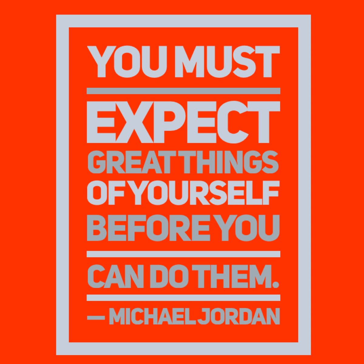 jonwmson70's tweet photo. You must expect great things of yourself before you can do them.
#MichaelJordan 
#QotD #startdayoffright #startdayhappy
#built2WIN https://t.co/ezK1DYrQpx