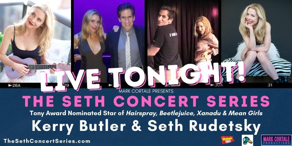 SethRudetsky's tweet photo. Ready, Set, Not Yet— My LIVE CONCERT with Kerry Butler is ToDay-O at 8PM ET, so Jump in the Line for tickets at https://t.co/n0Tzkp9j5S
@KerryButlerNyc @MarkCortale @SethConcerts #Beetlejuice @BeetlejuiceBway #kerrybutler #hairpsray #littleshopofhorrors #beautyandthebeast https://t.co/4HbxBFI8gF