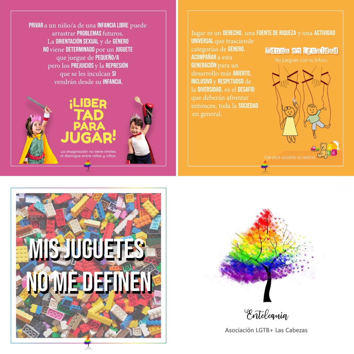 🎁MIS JUGUETES NO ME DEFINEN🎁
.
Desde Asociación Entelequia animamos a reflexionar para educar sin sexismos y fomentar la igualdad.
.
#sinsexismos #lgtbi #igualdad #jugueteseducativos #lgtbiespaña #juguetessingénero #pride #equality