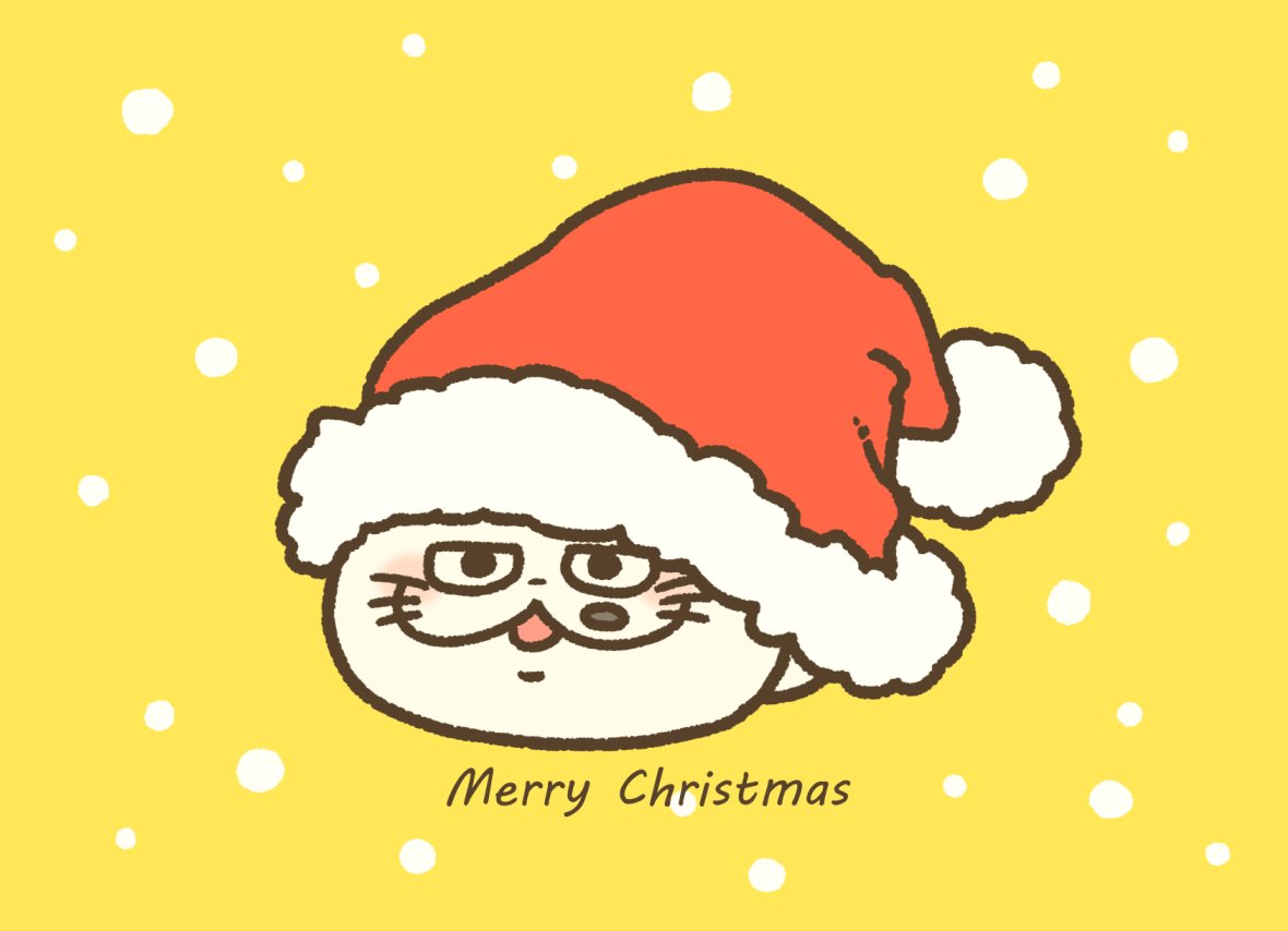 santa hat hat no humans glasses solo yellow background red headwear  illustration images