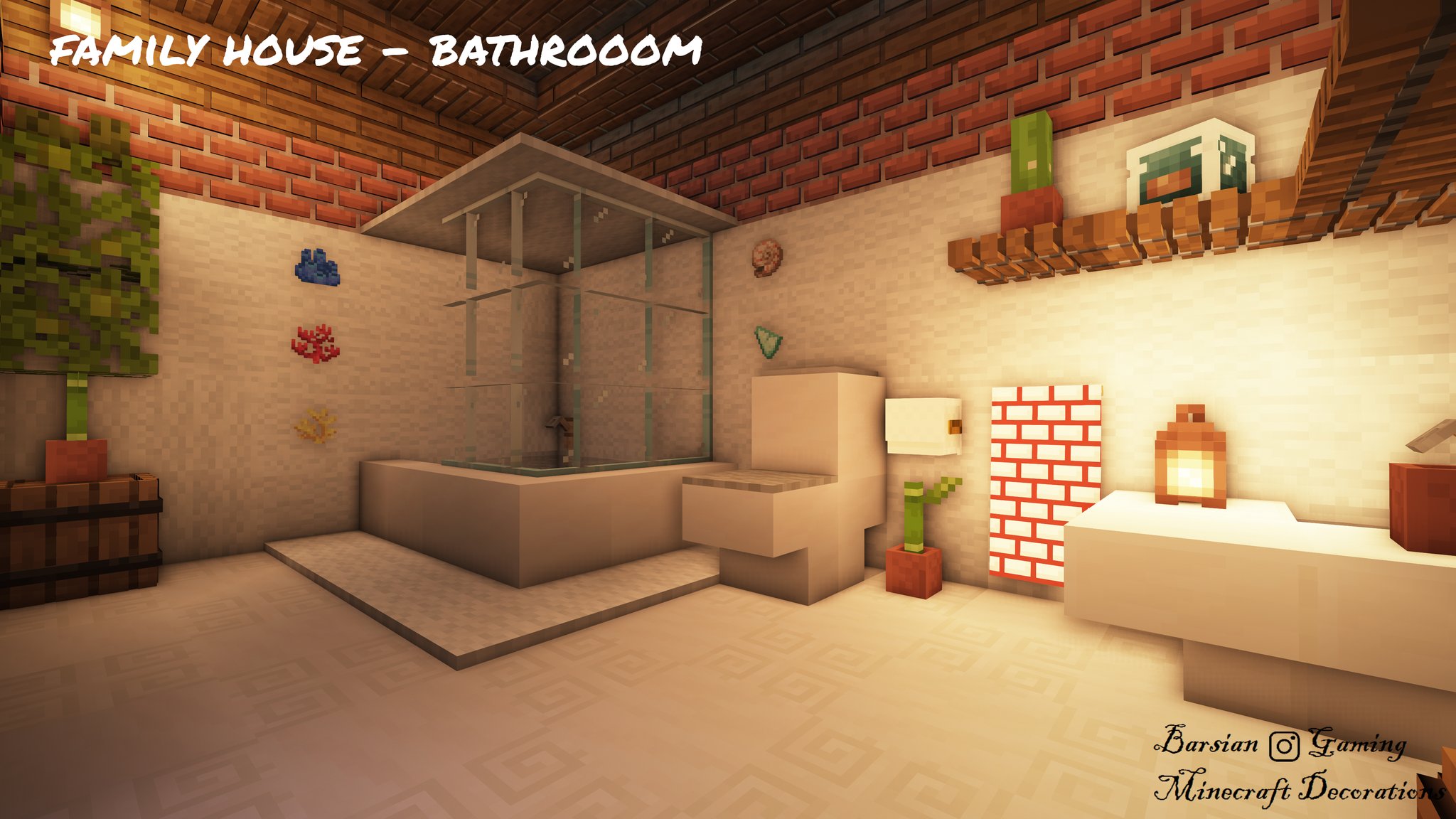 Barsiangaming Minecraft Ideas Minecraft Tips Family House Bathroom Barsian Gaming Minecraft Minecraftbuild Minecrafttutorial Minecraftonly Minecraftdesign Minecraftcreative Minecrafter Mc Play Game House Decor Design
