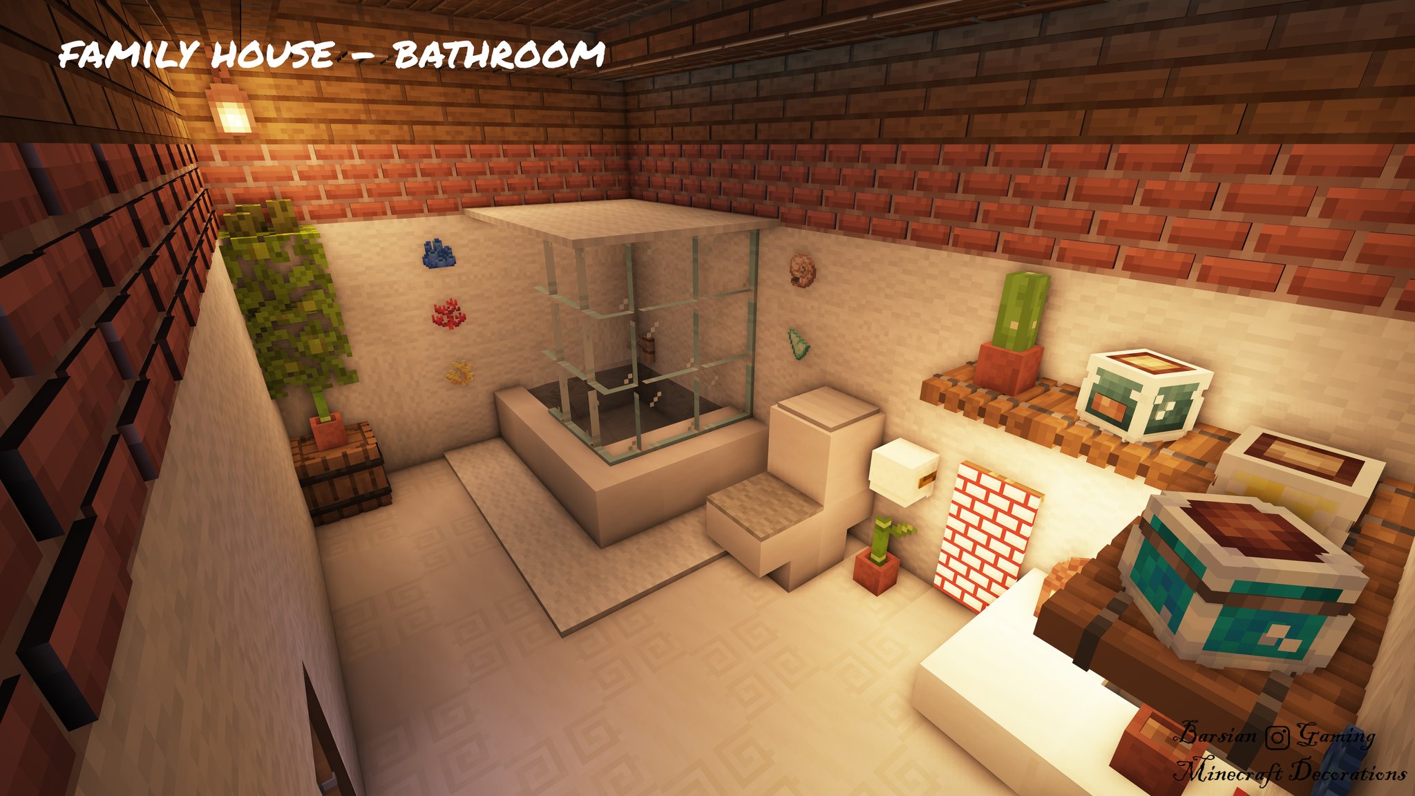 Barsiangaming Minecraft Ideas Minecraft Tips Family House Bathroom Barsian Gaming Minecraft Minecraftbuild Minecrafttutorial Minecraftonly Minecraftdesign Minecraftcreative Minecrafter Mc Play Game House Decor Design