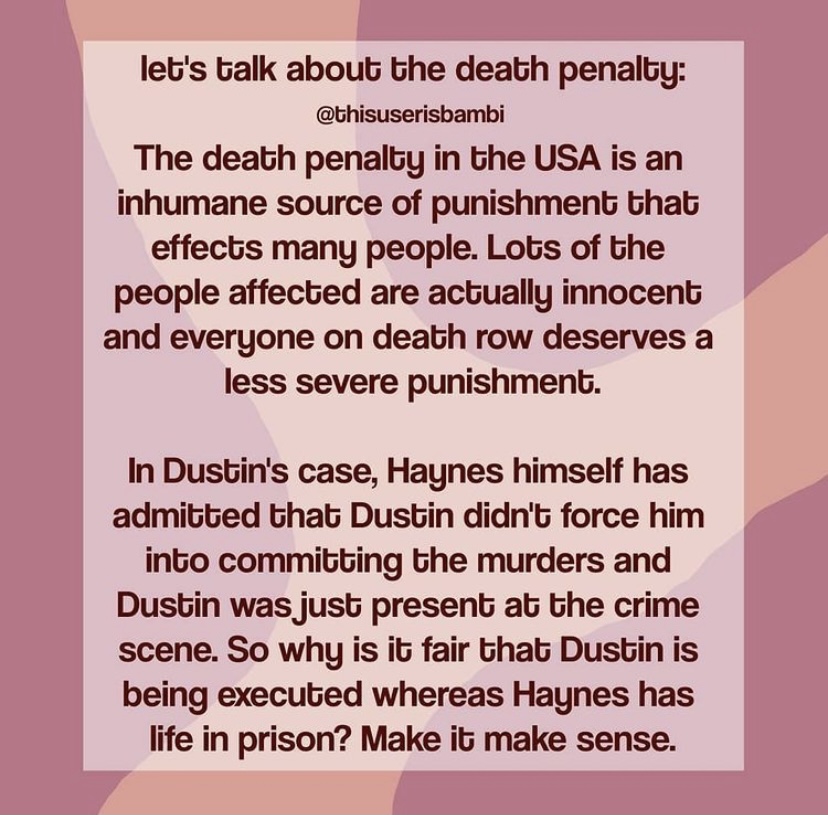 Please spread this information! #SaveDustinHiggs