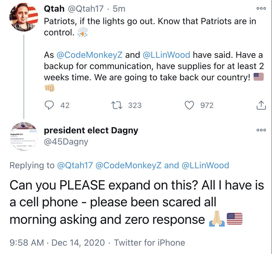 Qtah, a Qanon influencer, was banned on Twitter today. He emotionally manipulates his followers and he scares innocent people and it makes me so mad I can't see straight. He's already back, avoiding his ban at  @17tah_ and I hope Twitter kicks him off again