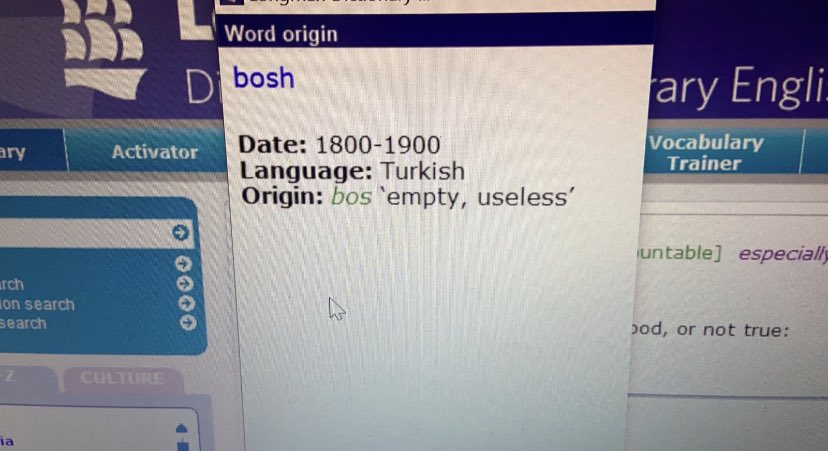 Boş kelimesi İngilizceye geçmiş de haberimiz yokmuş. Şu kullanımı yayalım lütfen. 

- You are talking bosh.