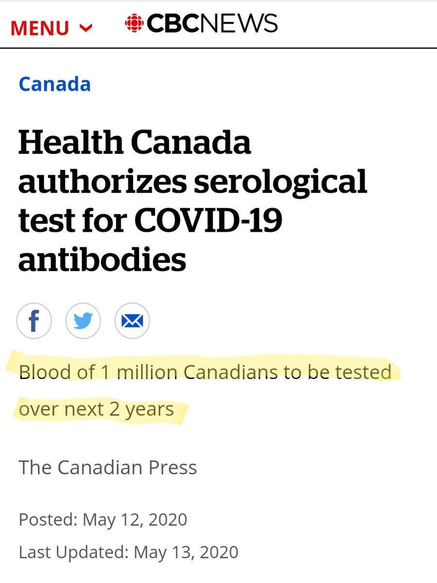 6) In addition to PCR tests, the Government of Canada also uses serology testing to determine the extent of public health measures, despite the CDC's warnings of using it to establish the presence of infection.