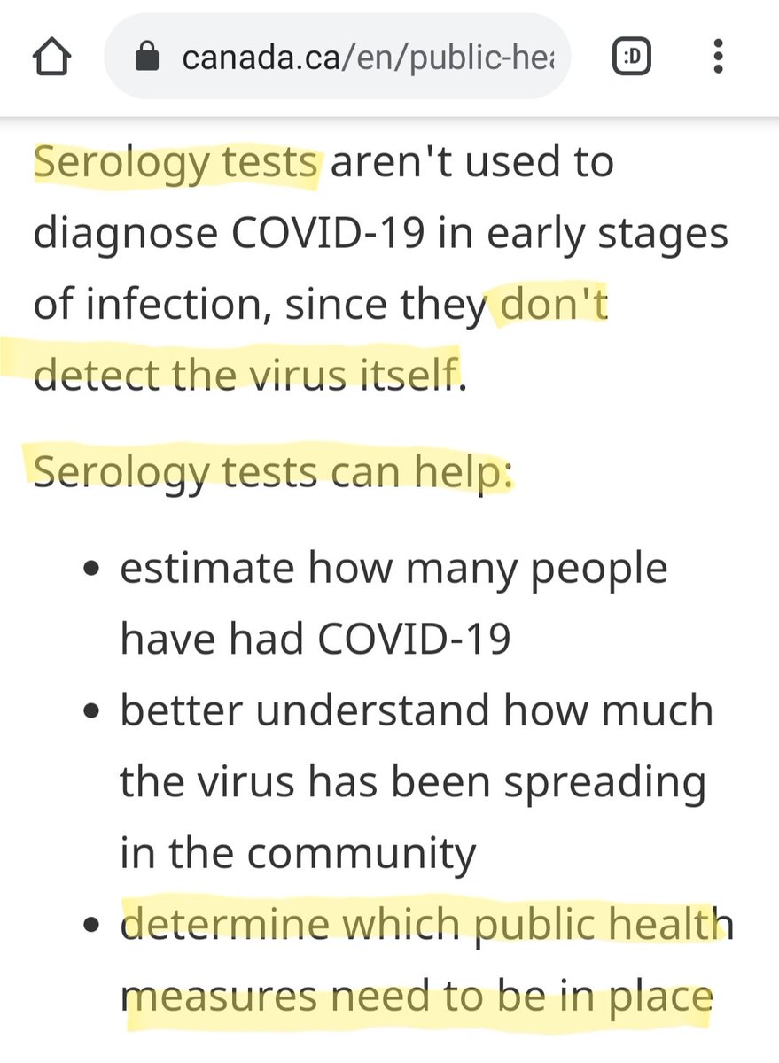 6) In addition to PCR tests, the Government of Canada also uses serology testing to determine the extent of public health measures, despite the CDC's warnings of using it to establish the presence of infection.