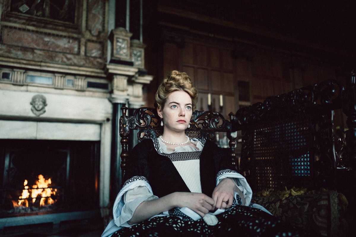 To look outside the Regency for people doing this kind of costuming, we can take The Favourite (2018), with an anachronistic black-and-white color scheme and modern fabrics (along with very modern speech):
