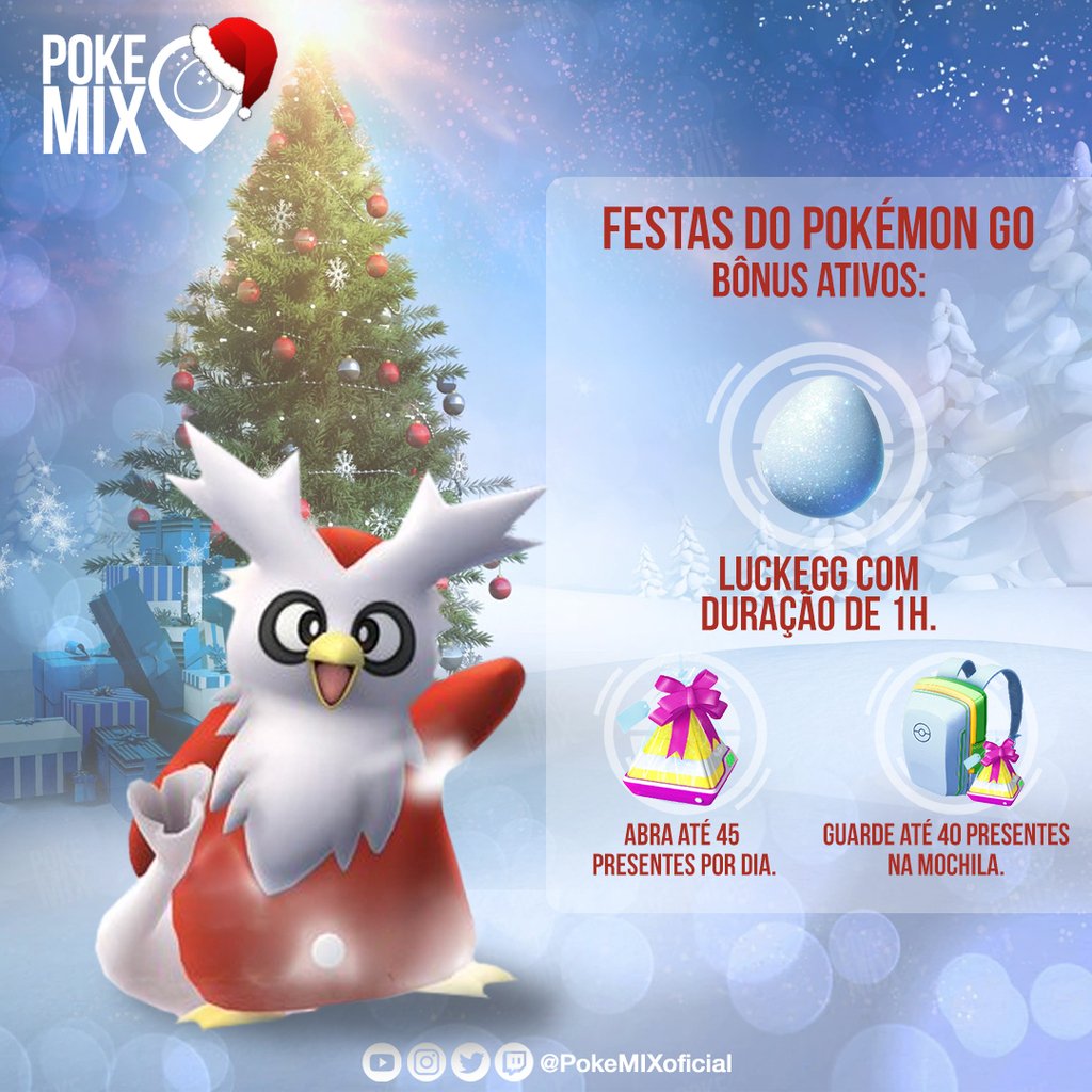 pelozinn's tweet photo. Fique atento aos bônus:
De segunda, 28 de dezembro, 00h, a terça, 29 de dezembro, 23h59 (horário local) o bônus é Luckegg com duração de 1h.
⠀
#fiqueemcasa #festasdopokemongo #Vanillite #Vanillish #Vanilluxe #ShinyJynx #WinterPikachu #PokemonGOHolid… https://t.co/m8YnbOI8Cp https://t.co/Bstk4OWoRz