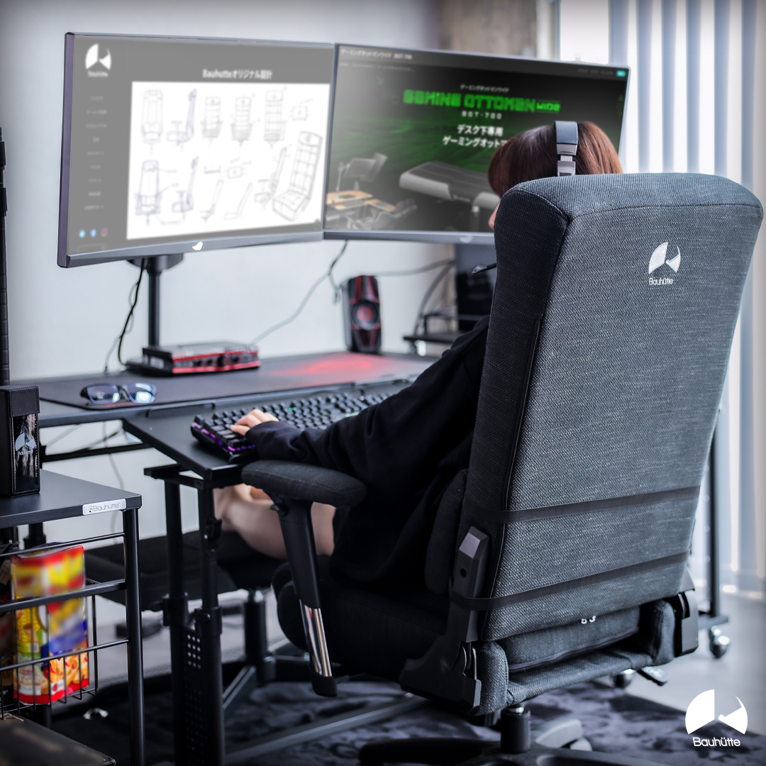 大阪市内手渡しのみ Bauhutte バウヒュッテ ゲーミングチェア G-530-BK
